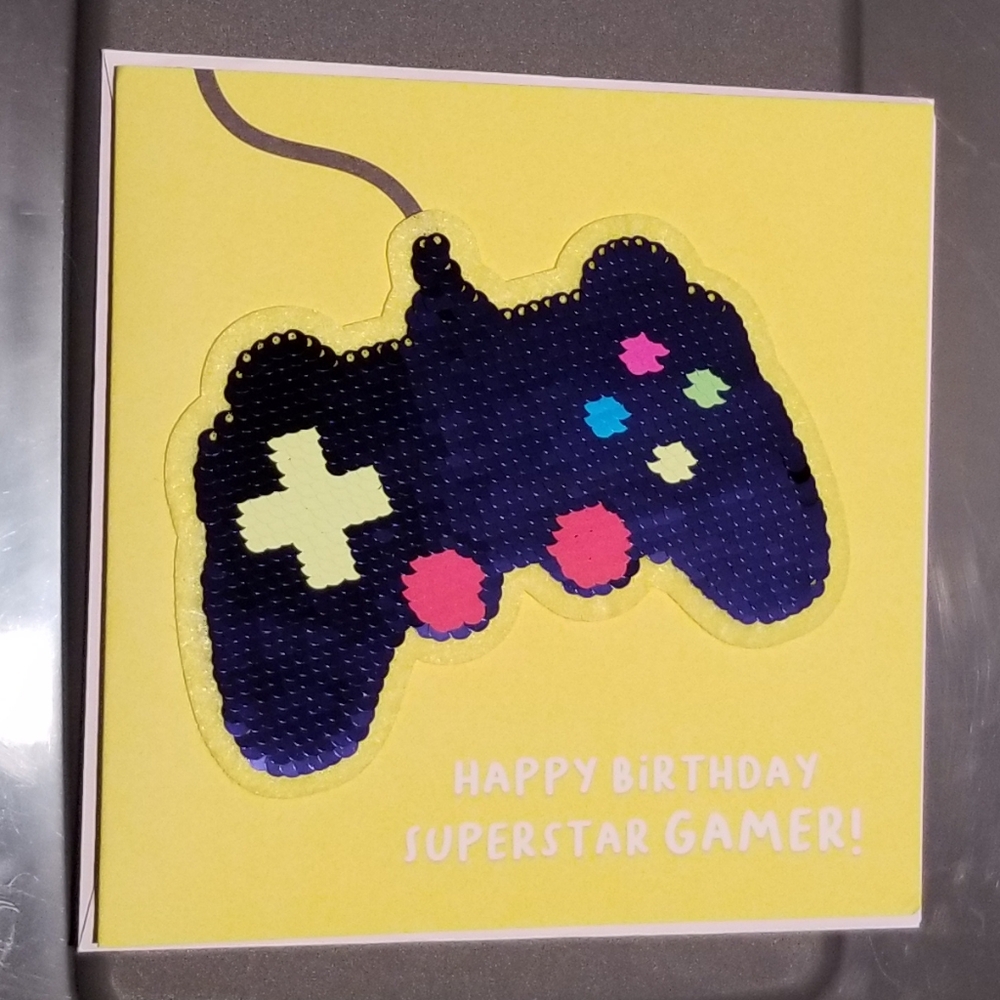 🍁🌺👟Redback cards Birthday gaming console card with removable patch